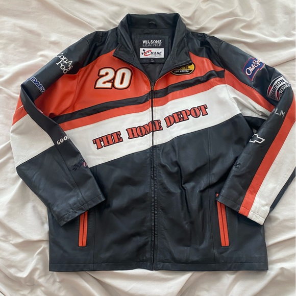 Tony Stewart #20 Home Depot Leather Jacket - Picture 1 of 5
